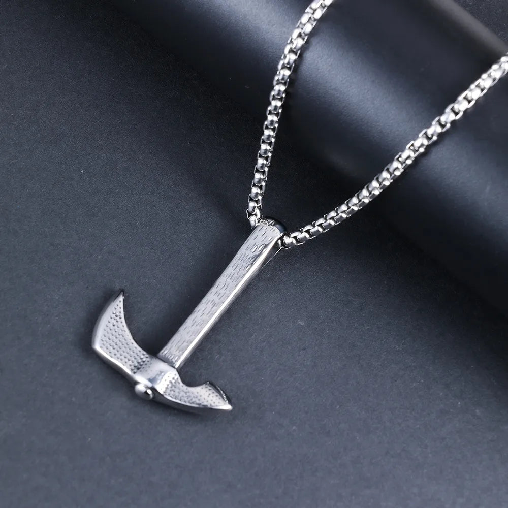 1 Piece 30*43mm 60cm 316 Stainless Steel  Geometric Axe Polished Pendant Chain