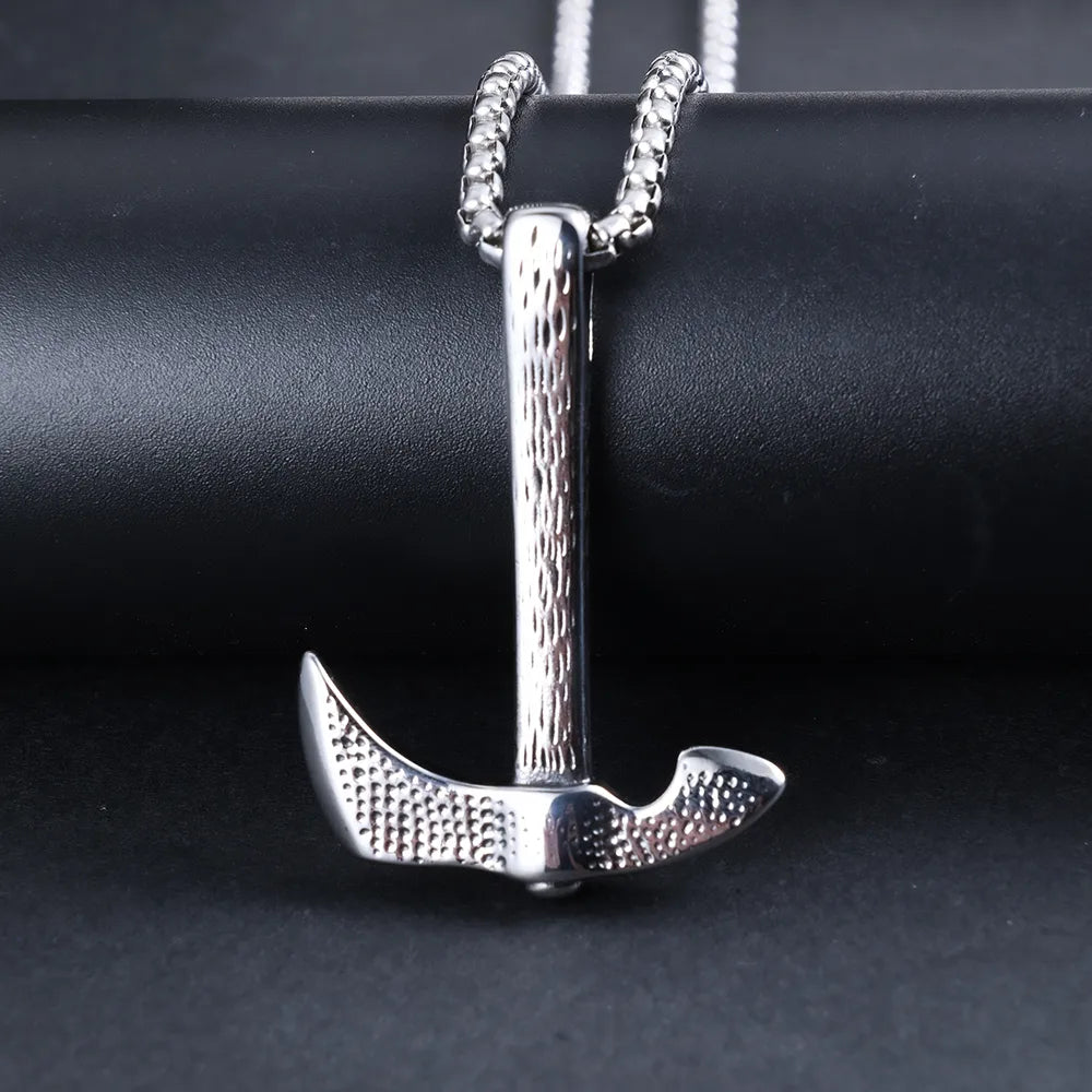 1 Piece 30*43mm 60cm 316 Stainless Steel  Geometric Axe Polished Pendant Chain