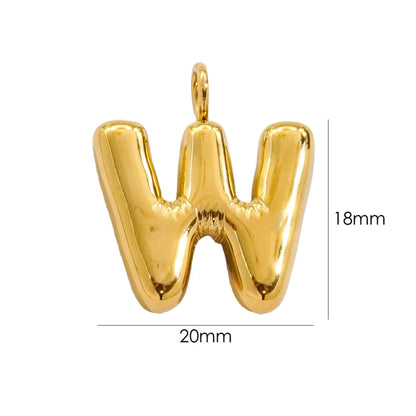 1 Piece 304 Stainless Steel 14K Gold Plated Letter Polished Pendant