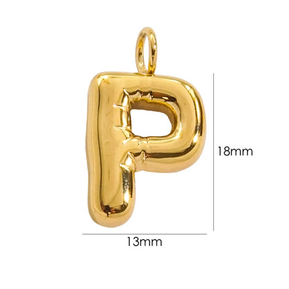 1 Piece 304 Stainless Steel 14K Gold Plated Letter Polished Pendant