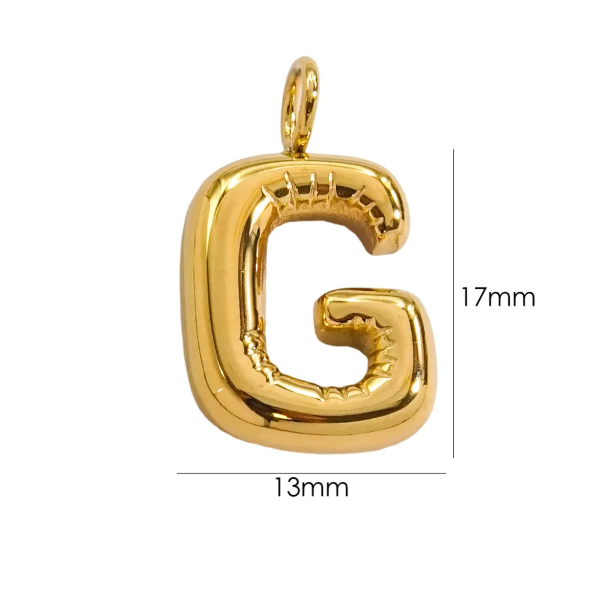 1 Piece 304 Stainless Steel 14K Gold Plated Letter Polished Pendant