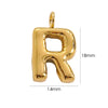 1 Piece 304 Stainless Steel 14K Gold Plated Letter Polished Pendant