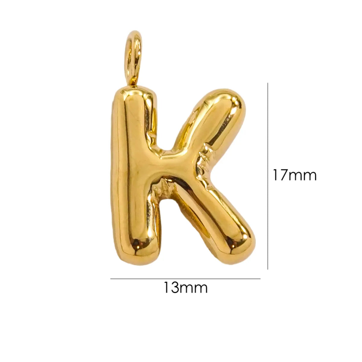 1 Piece 304 Stainless Steel 14K Gold Plated Letter Polished Pendant