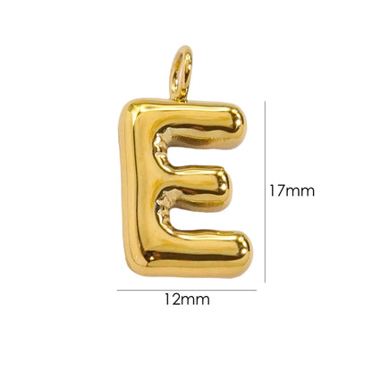 1 Piece 304 Stainless Steel 14K Gold Plated Letter Polished Pendant