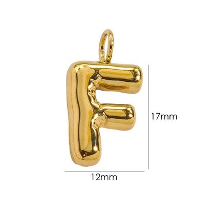 1 Piece 304 Stainless Steel 14K Gold Plated Letter Polished Pendant