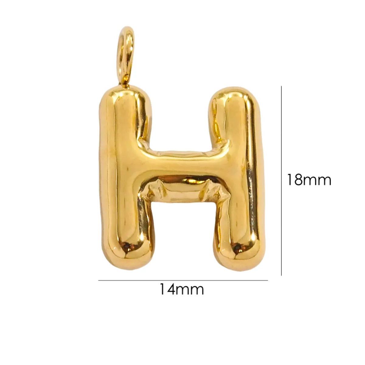 1 Piece 304 Stainless Steel 14K Gold Plated Letter Polished Pendant