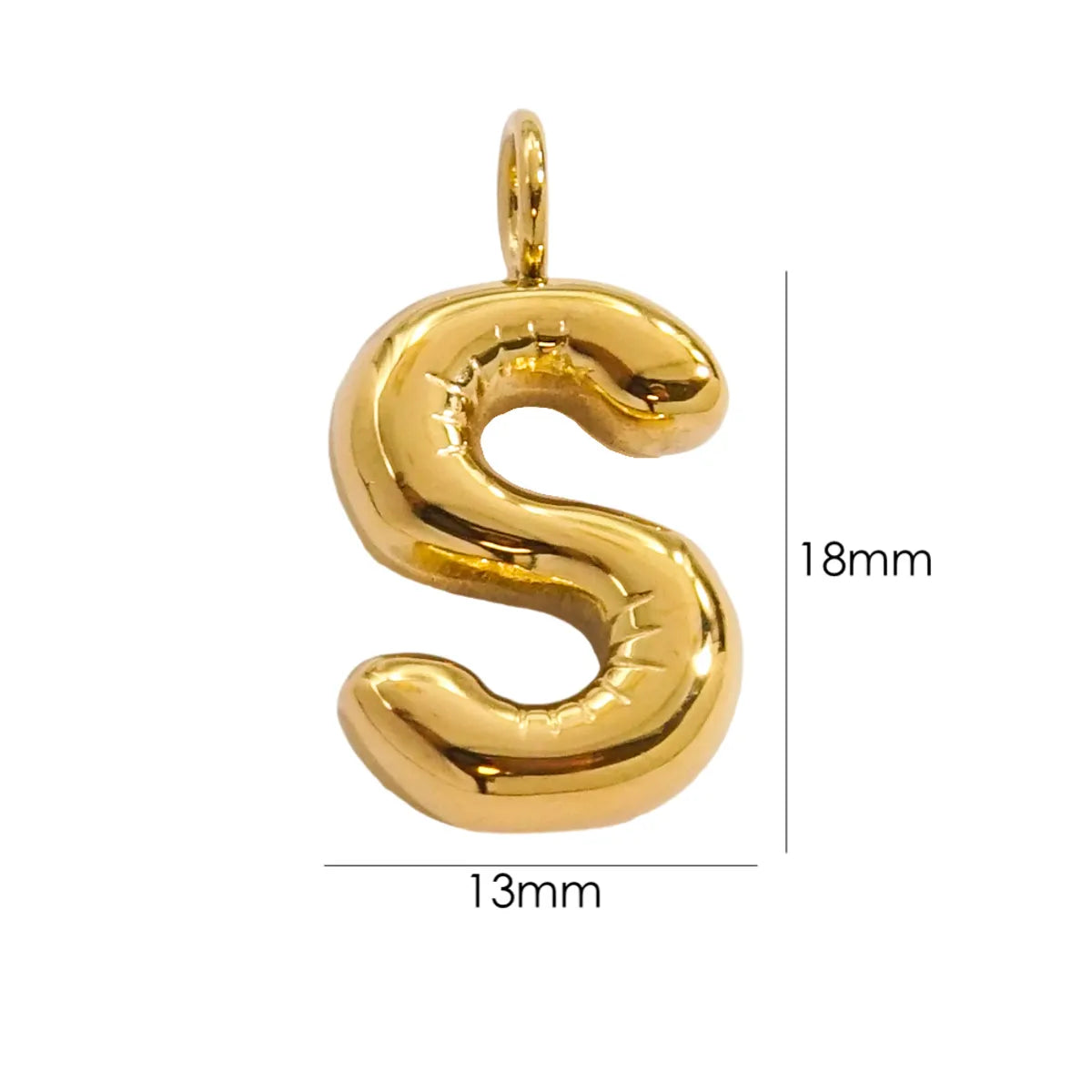 1 Piece 304 Stainless Steel 14K Gold Plated Letter Polished Pendant