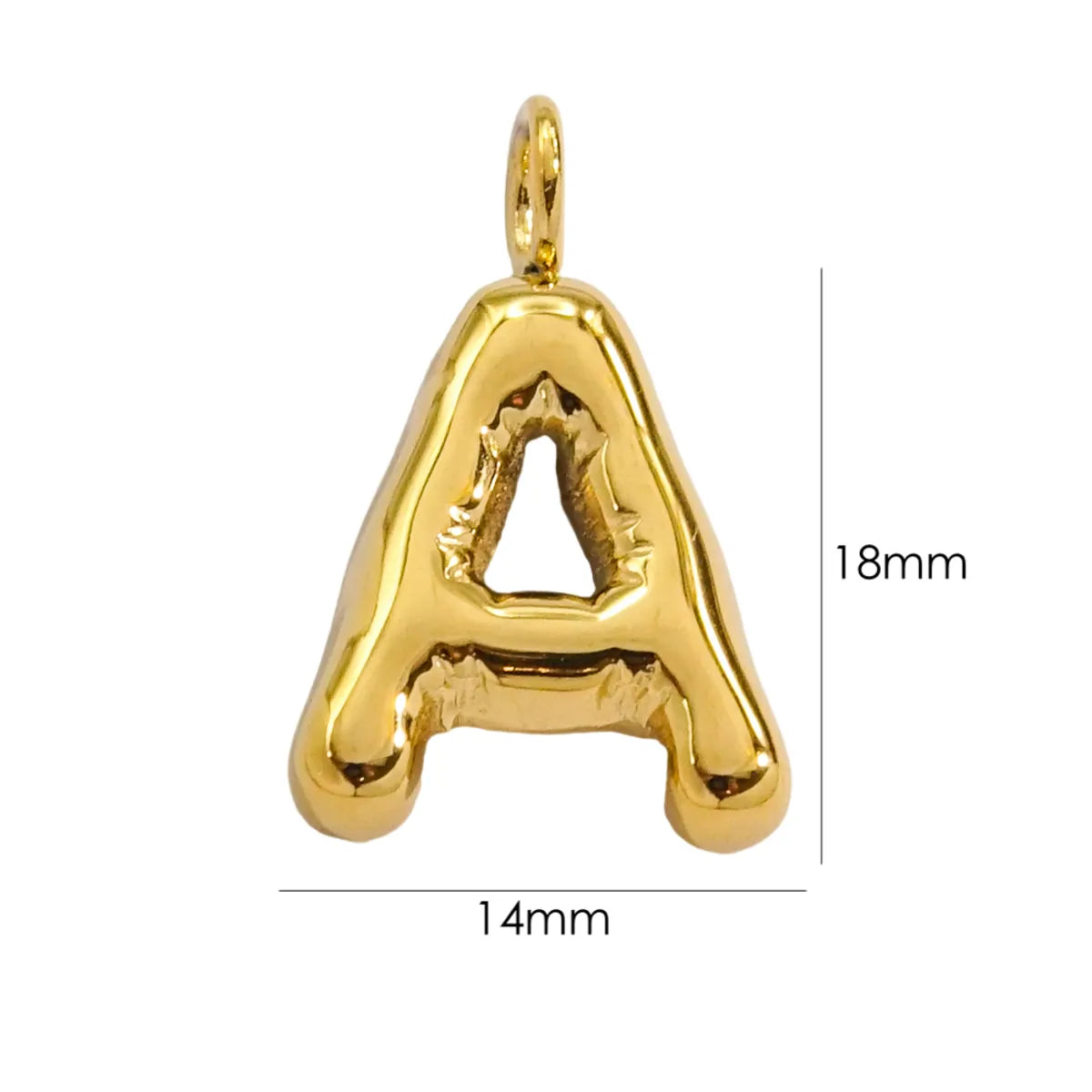 1 Piece 304 Stainless Steel 14K Gold Plated Letter Polished Pendant