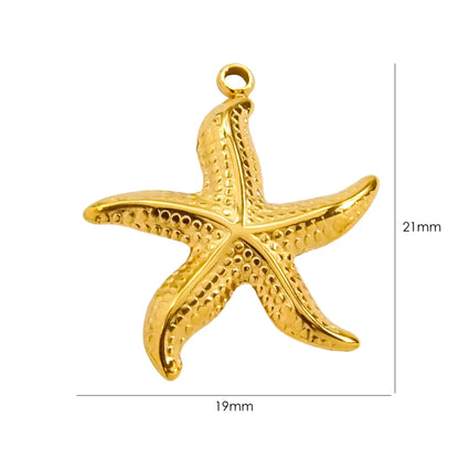 1 Piece 304 Stainless Steel 14K Gold Plated Pentagram Sun High Heel Pendant