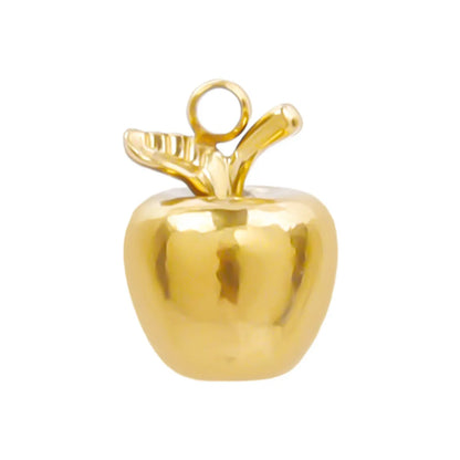 1 Piece 304 Stainless Steel 18K Gold Plated Apple Pendant