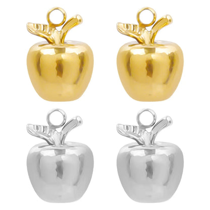 1 Piece 304 Stainless Steel 18K Gold Plated Apple Pendant