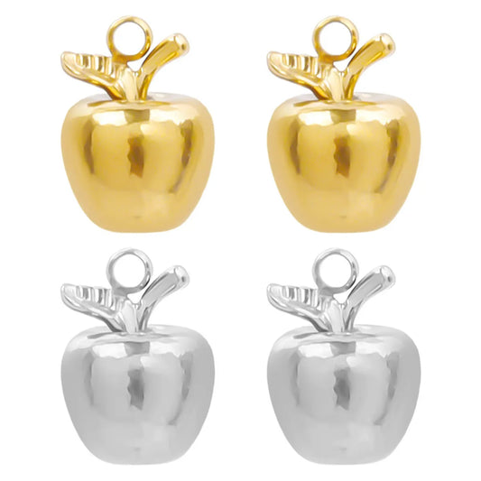 1 Piece 304 Stainless Steel 18K Gold Plated Apple Pendant