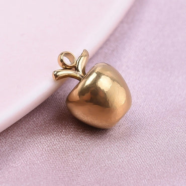 1 Piece 304 Stainless Steel 18K Gold Plated Apple Pendant