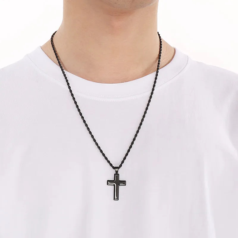 1 Piece 304 Stainless Steel 18K Gold Plated Cross Pendant