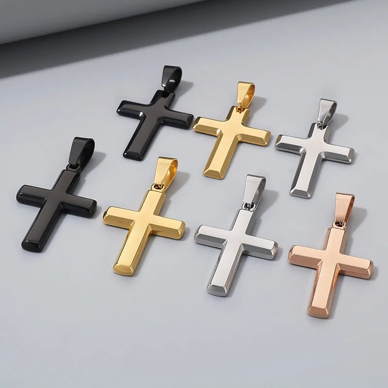 1 Piece 304 Stainless Steel 18K Gold Plated Cross Pendant