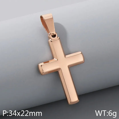 1 Piece 304 Stainless Steel 18K Gold Plated Cross Pendant