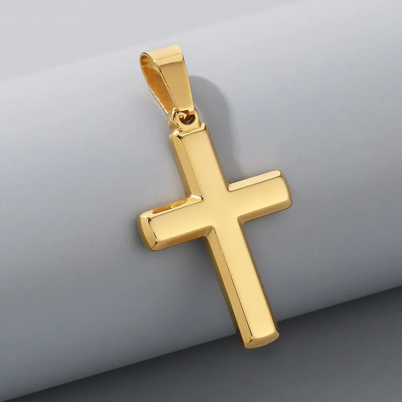 1 Piece 304 Stainless Steel 18K Gold Plated Cross Pendant