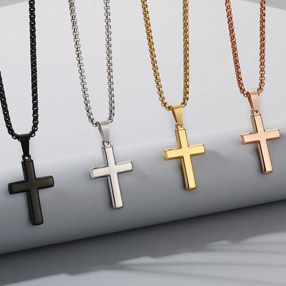 1 Piece 304 Stainless Steel 18K Gold Plated Cross Pendant