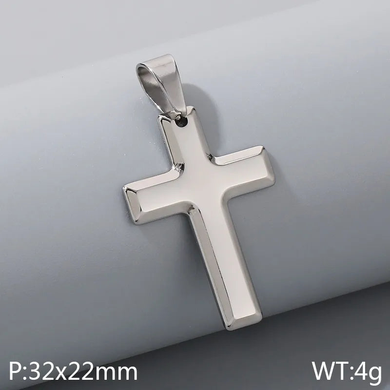 1 Piece 304 Stainless Steel 18K Gold Plated Cross Pendant