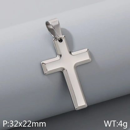 1 Piece 304 Stainless Steel 18K Gold Plated Cross Pendant