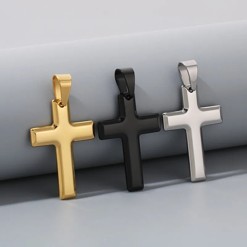 1 Piece 304 Stainless Steel 18K Gold Plated Cross Pendant