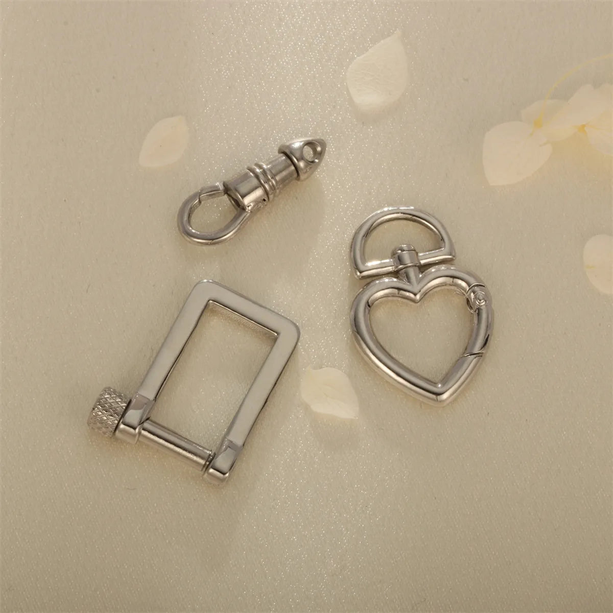 1 Piece 304 Stainless Steel 18K Gold Plated Heart Shape Rectangle Polished Pendant