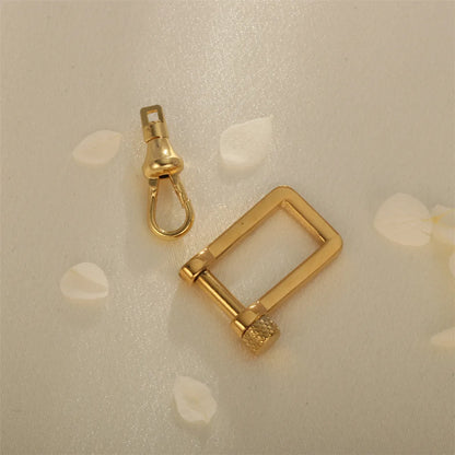 1 Piece 304 Stainless Steel 18K Gold Plated Heart Shape Rectangle Polished Pendant