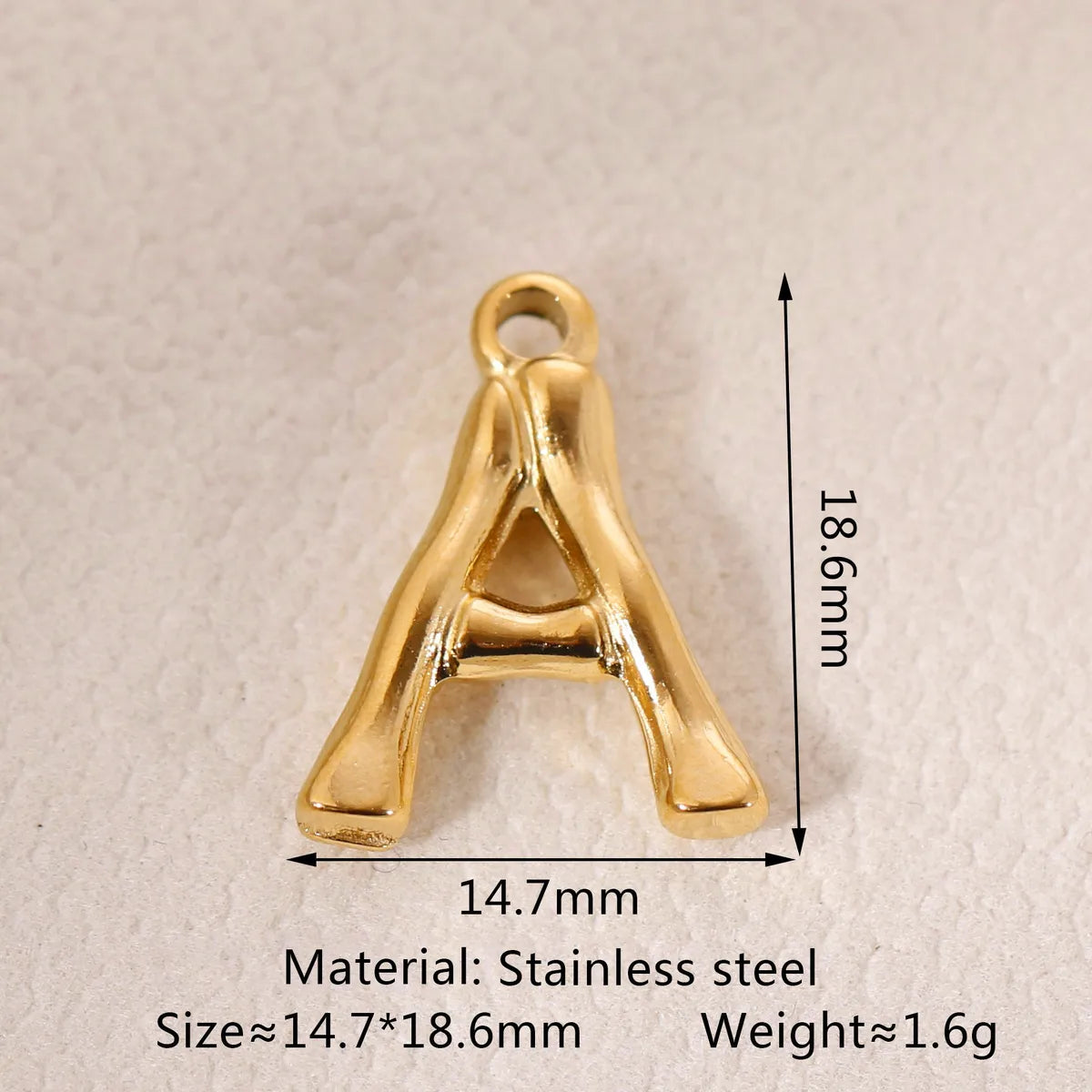 1 Piece 304 Stainless Steel 18K Gold Plated Letter Pendant