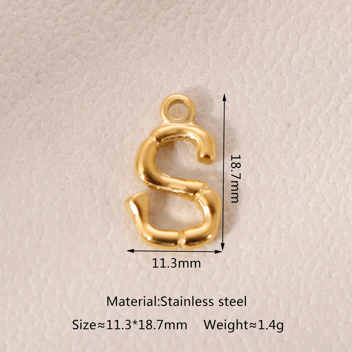 1 Piece 304 Stainless Steel 18K Gold Plated Letter Pendant