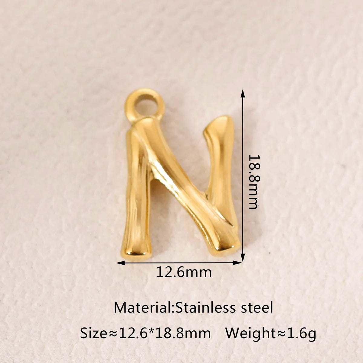 1 Piece 304 Stainless Steel 18K Gold Plated Letter Pendant