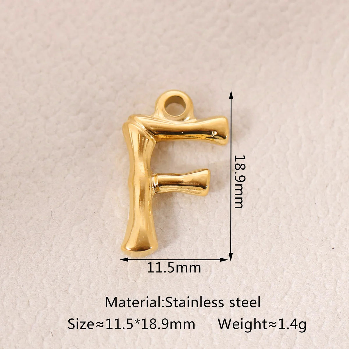 1 Piece 304 Stainless Steel 18K Gold Plated Letter Pendant