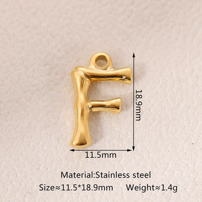 1 Piece 304 Stainless Steel 18K Gold Plated Letter Pendant