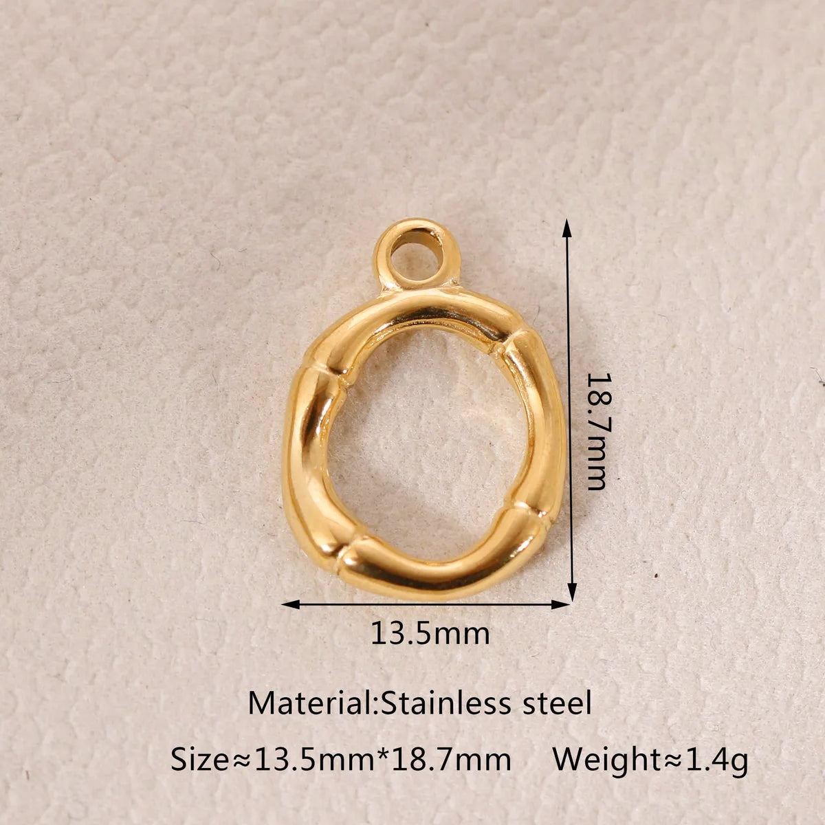 1 Piece 304 Stainless Steel 18K Gold Plated Letter Pendant