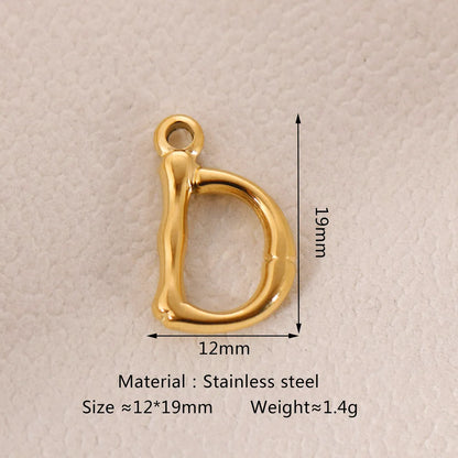 1 Piece 304 Stainless Steel 18K Gold Plated Letter Pendant