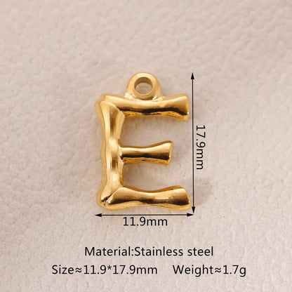 1 Piece 304 Stainless Steel 18K Gold Plated Letter Pendant