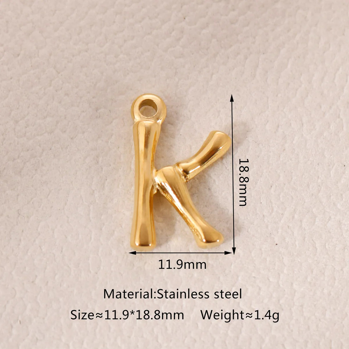 1 Piece 304 Stainless Steel 18K Gold Plated Letter Pendant