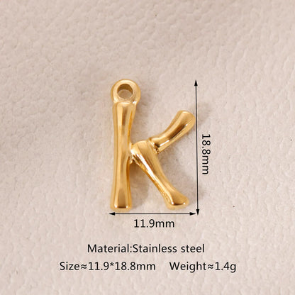 1 Piece 304 Stainless Steel 18K Gold Plated Letter Pendant