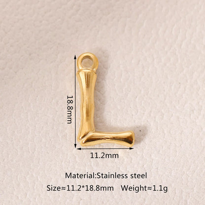 1 Piece 304 Stainless Steel 18K Gold Plated Letter Pendant