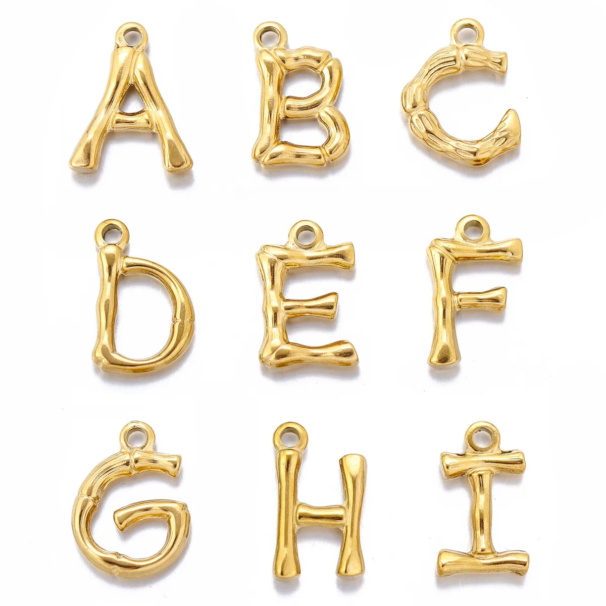 1 Piece 304 Stainless Steel 18K Gold Plated Letter Pendant