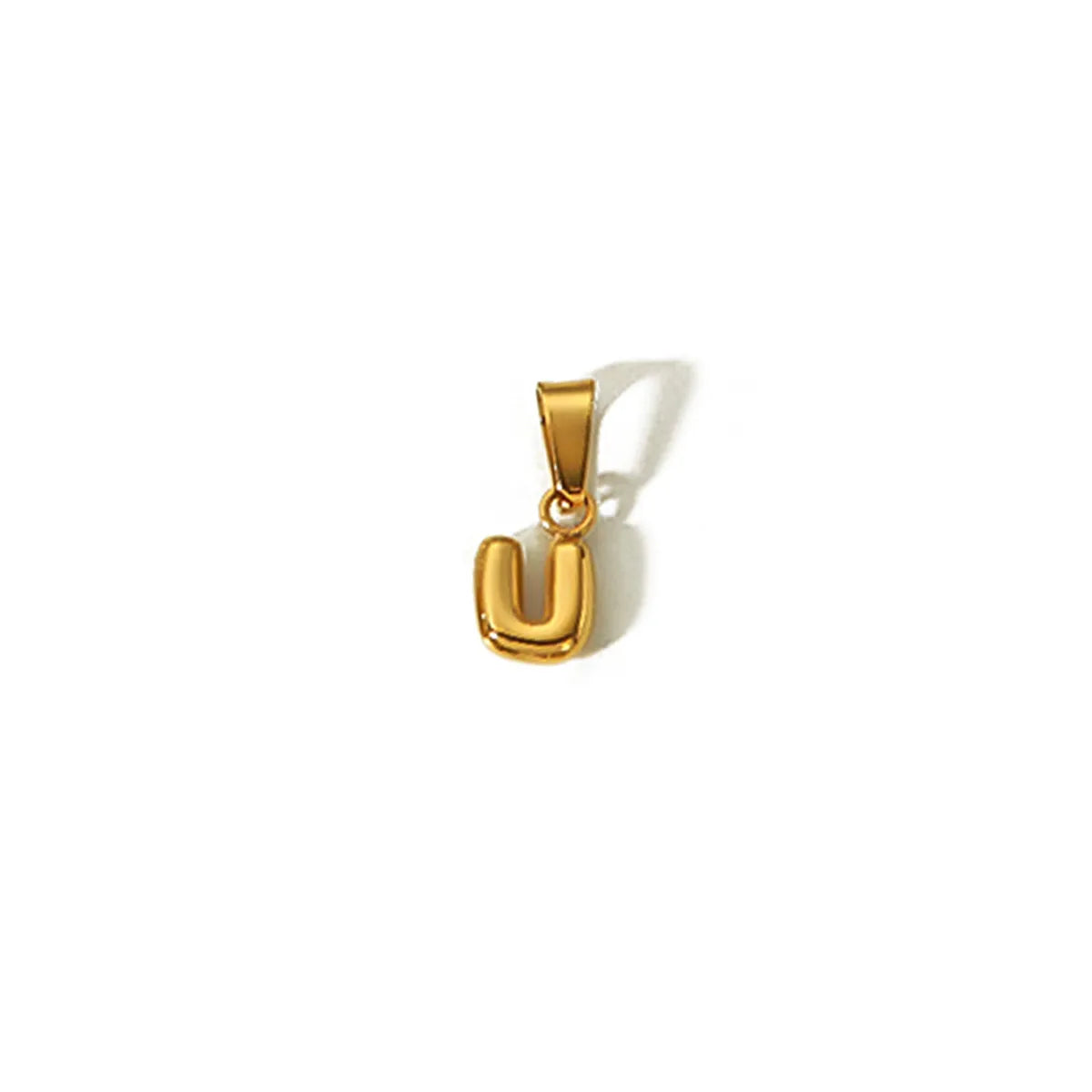 1 Piece 304 Stainless Steel 18K Gold Plated Letter Pendant