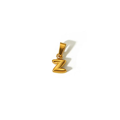 1 Piece 304 Stainless Steel 18K Gold Plated Letter Pendant