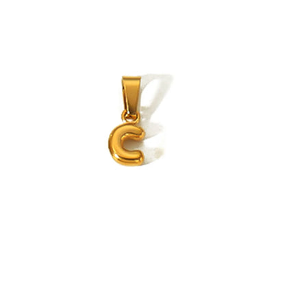 1 Piece 304 Stainless Steel 18K Gold Plated Letter Pendant