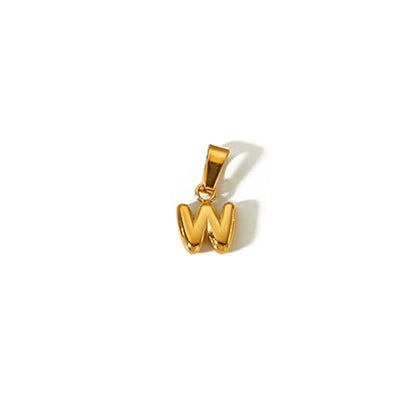 1 Piece 304 Stainless Steel 18K Gold Plated Letter Pendant