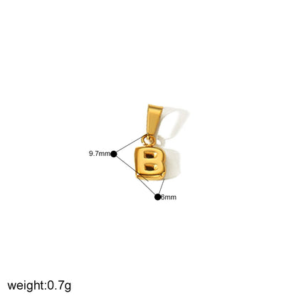 1 Piece 304 Stainless Steel 18K Gold Plated Letter Pendant