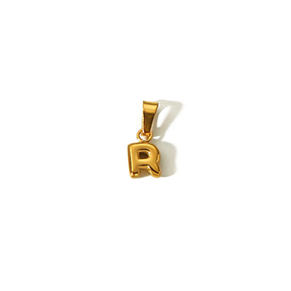 1 Piece 304 Stainless Steel 18K Gold Plated Letter Pendant