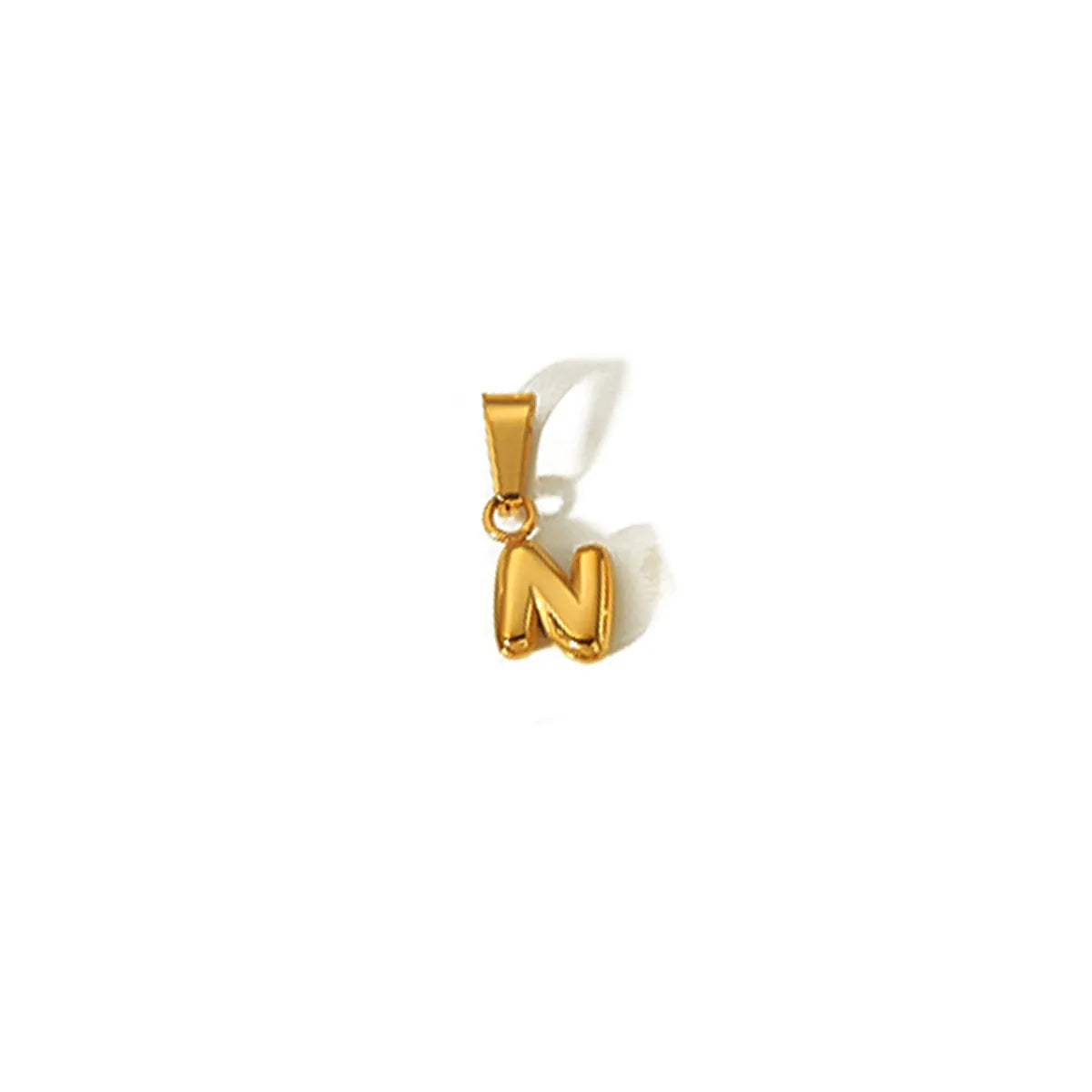 1 Piece 304 Stainless Steel 18K Gold Plated Letter Pendant