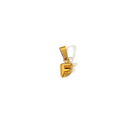 1 Piece 304 Stainless Steel 18K Gold Plated Letter Pendant