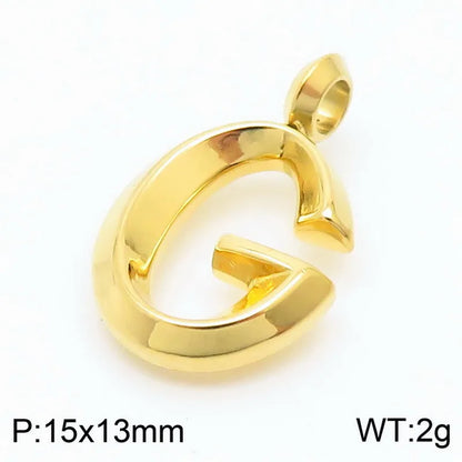 1 Piece 304 Stainless Steel 18K Gold Plated Letter Pendant