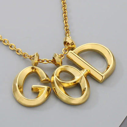 1 Piece 304 Stainless Steel 18K Gold Plated Letter Pendant