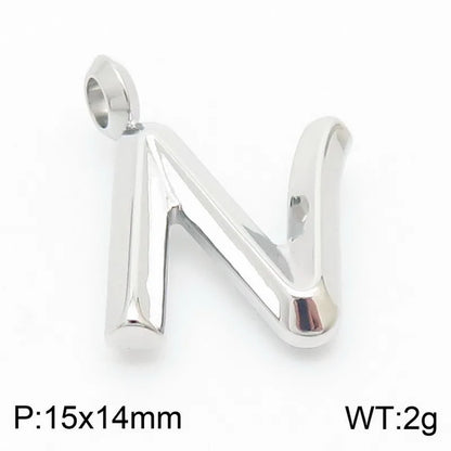 1 Piece 304 Stainless Steel 18K Gold Plated Letter Pendant